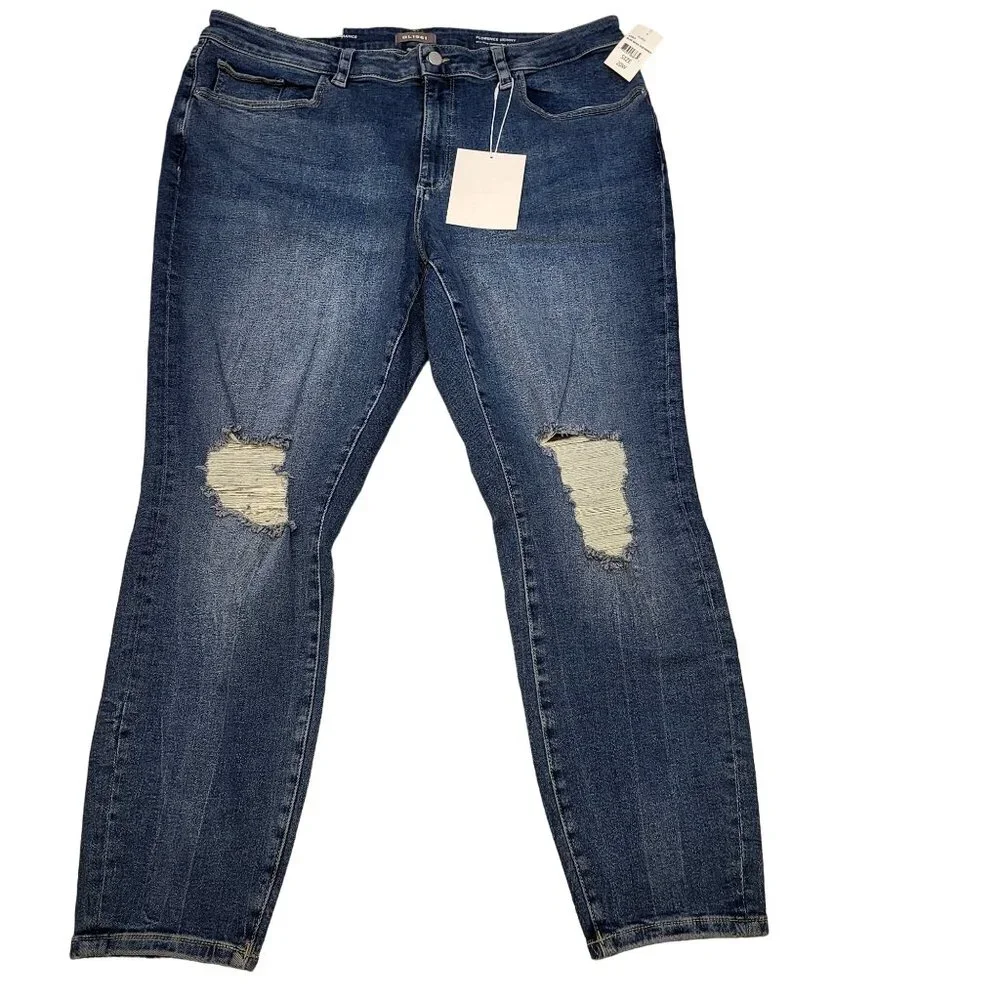 DL1961 Women's Skinny Ripped Jeans Mid Rise Stretch Denim Size 20W NWT - Picture 1 of 16
